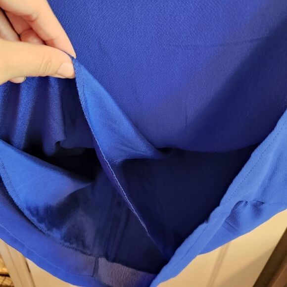 BELONGSCI Blue V-Neck Bell Sleeve Shift Dress Size XL - Picture 8 of 8